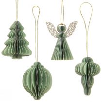 Article Décoration de Noël en papier Décorations pour sapin de Noël menthe 6 cm 12 pcs