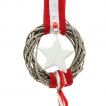 Article Couronne de Noël aux fenêtres à suspendre rouge, blanc Ø20cm L98cm