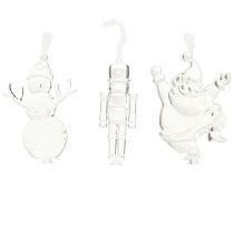 Article Figurines de Noël décoration d&#39;hiver à suspendre transparente H10cm 3pcs