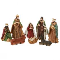 Article Crèche de Noël en polyrésine peinte à la main 8-20 cm 8 pièces