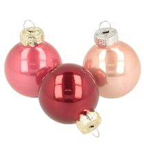 Article Boules de Noël décoratives en verre brillant, 3 cm, lot de 22.