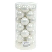 Article Boule de Noël Ø4cm blanc brillant 24 pcs