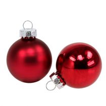 Boule de Noël Ø4cm rouge brillant / mat 24pcs