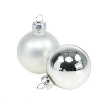 Article Boule de Noël Ø4cm argent brillant/mat 24 pcs