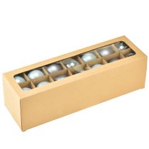 Article Boules de Noël décoratives en verre, bleu-gris, finition mate/brillante, 5 cm, lot de 24.