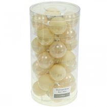 Article Boules de sapin de Noël en verre Boules de Noël crème mix Ø4cm 24 pcs