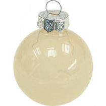 Article Boules de sapin de Noël en verre Boules de Noël crème mix Ø4cm 24 pcs