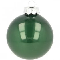 Boules de Noël en verre Boules de sapin de Noël vert mat Ø6cm 24 pièces