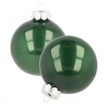 Boules de Noël en verre Boules de sapin de Noël vert mat Ø6cm 24 pièces