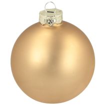 Article Boules de Noël en verre – mates et brillantes en or, rose 7,5 cm 12 pièces