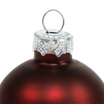 Article Verre boule de Noël Ø4cm Bordeaux mix 24 pcs