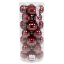 Article Verre boule de Noël Ø6cm Bordeaux 24 pcs
