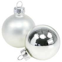 Article Boule de Noël en verre Ø6cm argent mix 24pcs