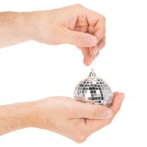 Article Boule de Noël décorative, boule miroir à suspendre, 7 cm, lot de 6