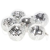 Article Boule de Noël décorative, boule miroir à suspendre, 7 cm, lot de 6
