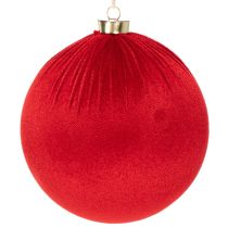 Article Grande boule de Noël rouge à suspendre, 15 cm, lot de 3