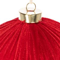 Article Grande boule de Noël rouge à suspendre, 15 cm, lot de 3