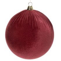 Article Grande décoration de sapin de Noël en velours rouge à suspendre, 25 cm, 2 pièces