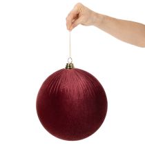 Article Grande décoration de sapin de Noël en velours rouge à suspendre, 25 cm, 2 pièces