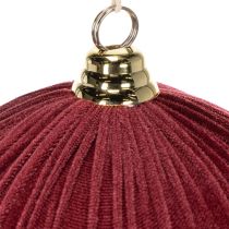Article Grande décoration de sapin de Noël en velours rouge à suspendre, 25 cm, 2 pièces