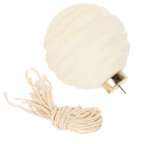 Article Boule de Noël blanche à textures variées, 8 cm, lot de 12.