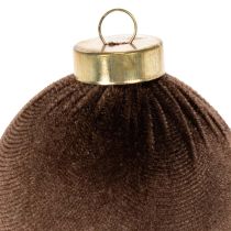 Article Boules de Noël, aspect velours, mélange de couleurs chaudes, 8 cm, lot de 12