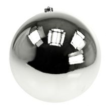 Article Boule de Noël en plastique grande argent Ø25cm