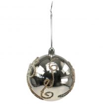 Article Boule de Noël en plastique doré clair Ø8cm 2pcs