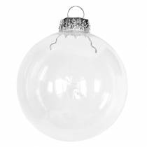 Article Verre boule de Noël Ø7,5cm clair 12 pcs