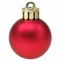Article Décoration de sapin de Noël Boule de Noël rouge 3cm 14 pcs