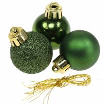 Article Décoration de sapin de Noël Boule de Noël verte 3cm 14 pcs