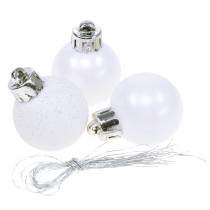 Article Décoration de sapin de Noël Boule de Noël blanche 3cm 14pcs
