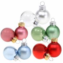 Article Mini boule de Noël mat / brillant assortis Ø2,5cm 24pcs différentes couleurs