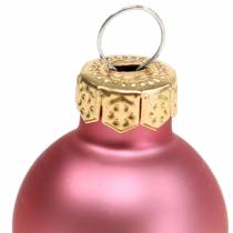 Article Mini boules de Noël mates/brillantes assorties Ø2,5cm 24 pcs différentes couleurs