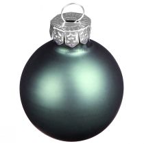 Article Boules de Noël boules d&#39;arbre en verre vert gris 4cm 24 pcs