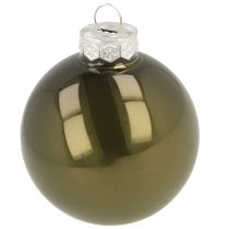 Article Boules de Noël boule en verre vert crème Ø60mm 24 pcs