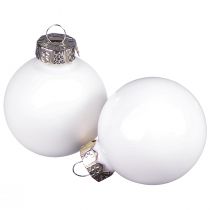 Article Boules de Noël en verre émaillé blanc mat Ø4cm 24 pcs