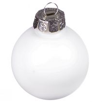 Article Boules de Noël en verre émaillé blanc mat Ø4cm 24 pcs