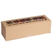 Article Boules de Noël boules de verre mélangées marron doré Ø4cm 24 pcs