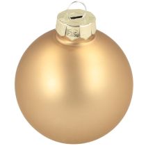 Article Boules de Noël or et rose en verre véritable Ø60mm 24 pcs