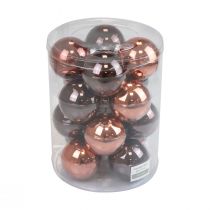 Article Boules de Noël verre marron mix boules d'arbre brillant Ø7,5cm 12pcs