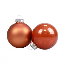 Article Boules de Noël en verre Boules de sapin de Noël brun rougeâtre Ø6,5cm 24p