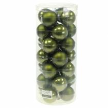 Article Boules de Noël en verre vert mix Ø6cm 24 pcs