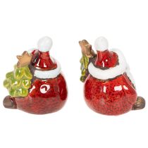 Article Figurine de Père Noël avec décoration de sapin de Noël, 7 cm, lot de 2