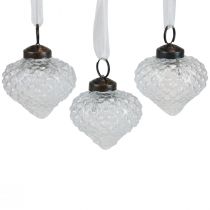 Article Décorations de Noël décoration en verre oignon diamant clair Ø5,5cm 9 pcs