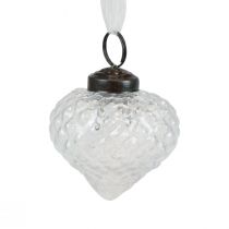 Décorations de Noël décoration en verre oignon diamant clair Ø5,5cm 9pcs