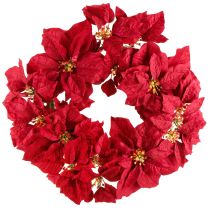 Article Couronne de poinsettia fleurs artificielles Noël Ø40cm