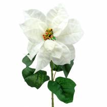 Poinsettia, fleur artificielle blanche 67cm