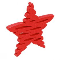 Article Poinsettias à disperser rouge, bois naturel 4cm 72 pcs