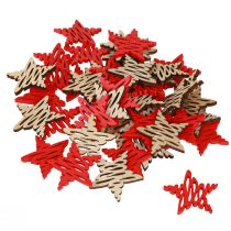 Article Poinsettias à disperser rouge, bois naturel 4cm 72 pcs